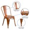 Merrick Lane Banks Indoor/Outdoor Stacking Metal Dining Chair with Single Slat Back and Distressed Powder Coated Finish